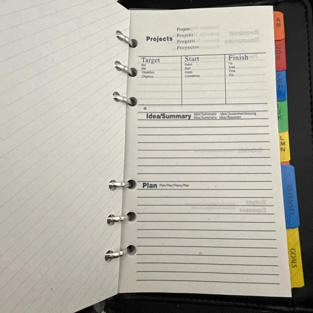 Vintage 90s Y2k‎ Philippe Amiel Leather Black Deluxe Personal Organizer Planner